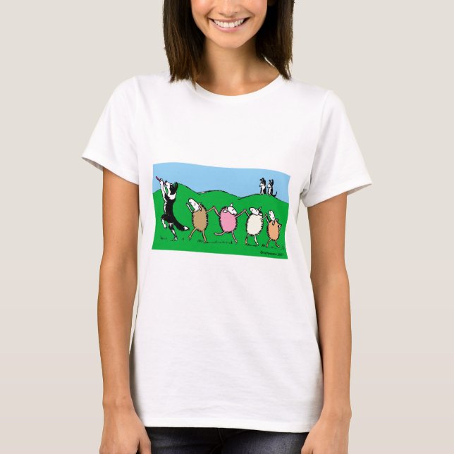 T-shirt Joueur de pipeau pie de border collie (Devant)