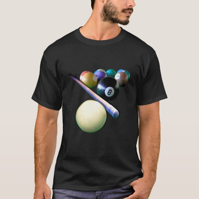T-shirt Joueur de piscine de snooker (Devant)