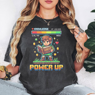 T-shirt Joueur de Pixel Art Rétro qui se Renforce