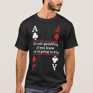 T-shirt Joueur de Poker Blackjack Casino Chanceux Jeux de 