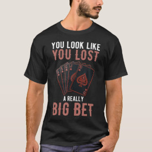 T-shirt Joueur de Poker Cartes Royal Flush Jeu Parieur Blu