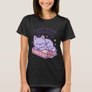 T-shirt Joueur de Rpg Chat Nerd Dormant D20 Dés Pour Amour