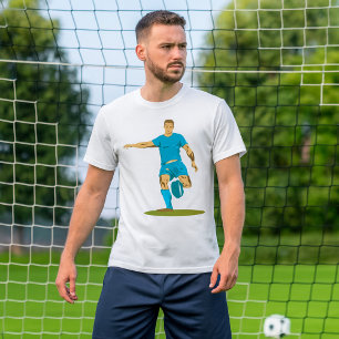 T-shirt Joueur de rugby bottant le ballon Sports athlétiqu