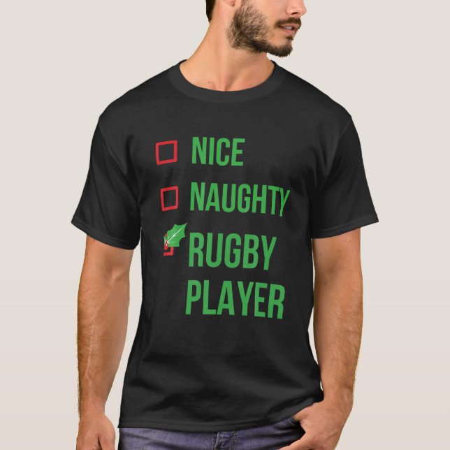T-shirt Joueur de rugby Funny Pyjama cadeau de Noël (Devant)