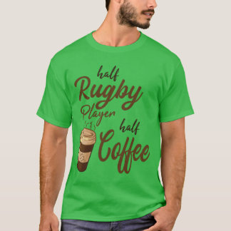T-shirt Joueur de rugby moitié moitié café rétro