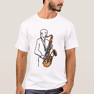 T-shirt Joueur de Saxophone – Amoureux de Musique