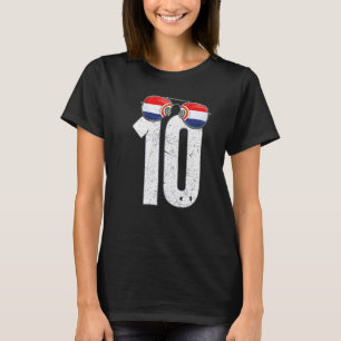 T-shirt Joueur de soccer paraguayen Numéro 10 Drapeau para