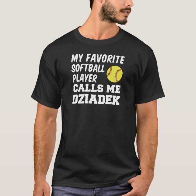 T-shirt Joueur de softball favori m'appelle Dziadek (Devant)