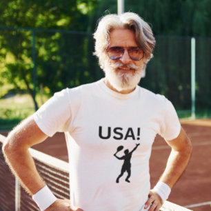 T-shirt Joueur de tennis américain utilisant dot comme bal