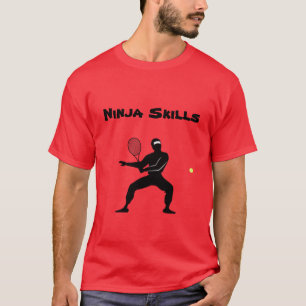 T-shirt Joueur de tennis Compétences Ninja avec texte