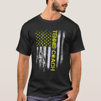 T-shirt Joueur de tennis du drapeau américain vintage