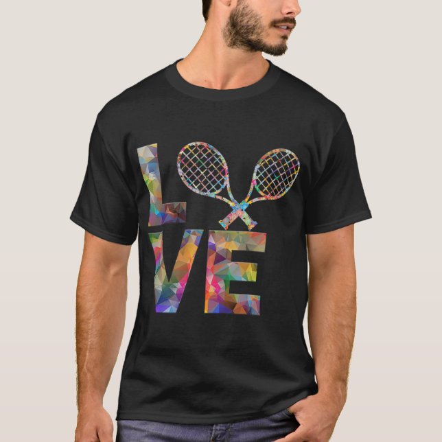 T-shirt Joueur de tennis Racket Sports, Saint Valentin Amo (Devant)