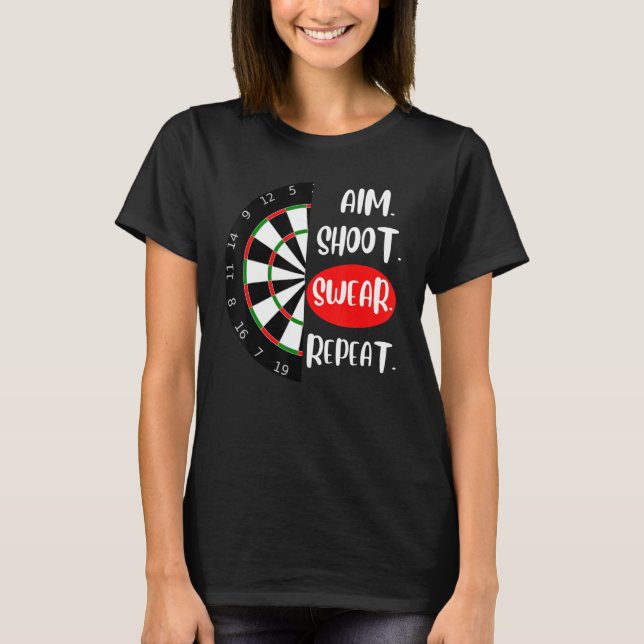 T-shirt Joueur de tir de but Répéter Dartboard Darts (Devant)