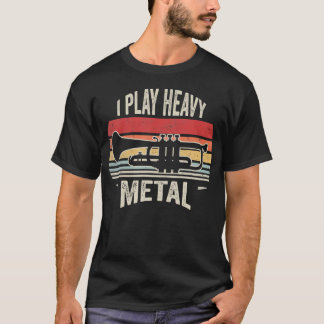T-shirt Joueur de trompette de métal lourd rétro vintage
