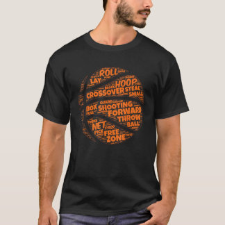 T-shirt Joueur de typographie orange de basket-ball