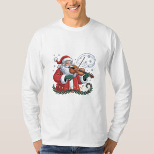 T-shirt Joueur de violon Santa violoniste Musique de Noël 