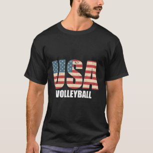T-shirt Joueur de volley-ball américain Drapeau Sports Évé