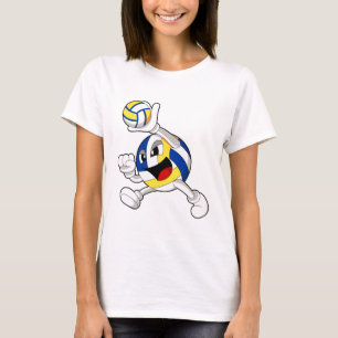 T-shirt Joueur de volley-ball avec volley-ball