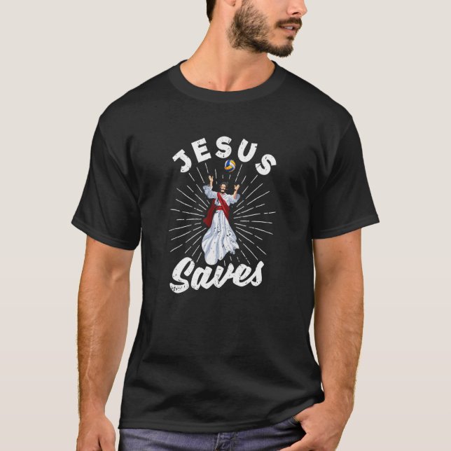 T-shirt Joueur de volley-ball Christ Bible Vers Christian  (Devant)