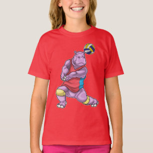 T-shirt Joueur de volley-ball Hippopotame Volley-ball