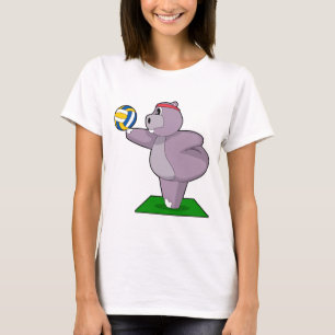 T-shirt Joueur de volley-ball Hippopotame Volleyball Sport