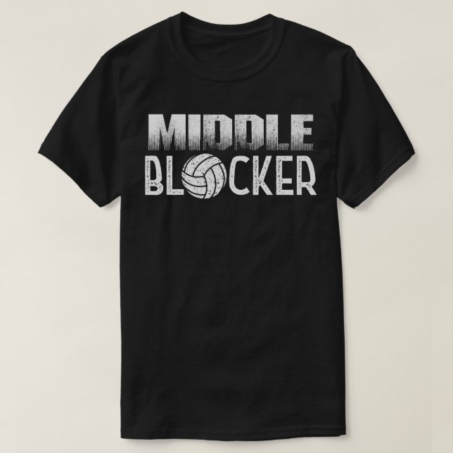 T-shirt Joueur de volley-ball Moyen ou Moyen-bloquant  (Design devant)