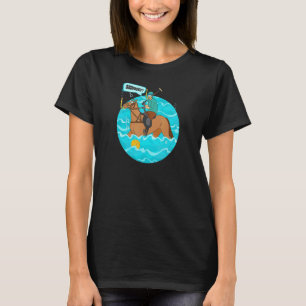 T-shirt Joueur de water-polo drôle sur un cheval jouant au