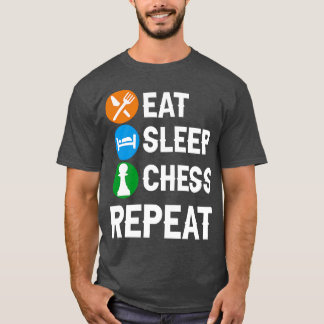 T-shirt Joueur d'échecs amusant Pièces Amoureux Manger Cha