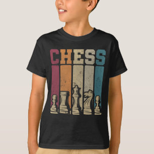 T-shirt Joueur d'échecs mat Vintage pièces d'échecs