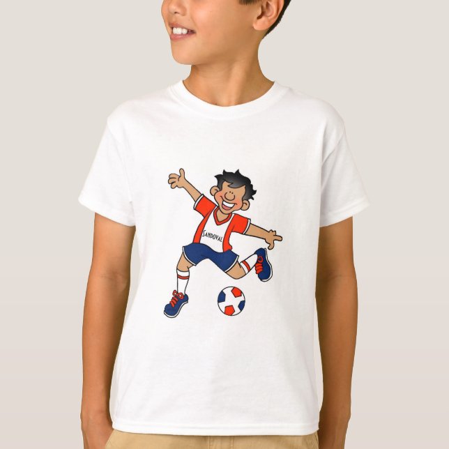 T-shirt Joueur d'équipe de football personnalisé (Devant)