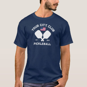 T-shirt Joueur d'équipe de Pickleball Club USA Drapeau Amé