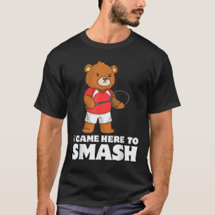 T-shirt Joueur d'ours compétitif de badminton drôle Smash
