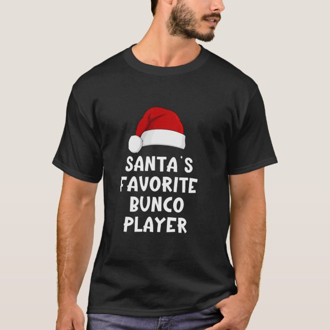 T-shirt Joueur du Bunco préféré de Père Noël de Noël Dice  (Devant)