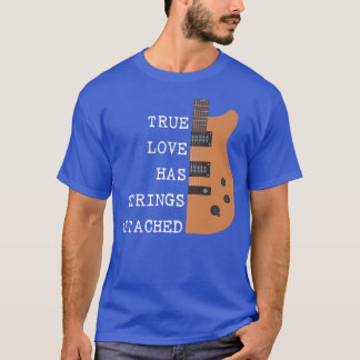 T-shirt Joueur guitare Vraie Cordes d'amour attachées pour