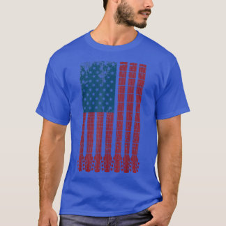 T-shirt Joueur guitariste américain Drapeau Guitariste Mus