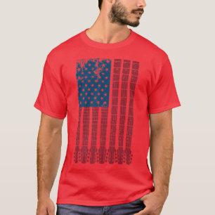 T-shirt Joueur guitariste américain Drapeau Guitariste Mus