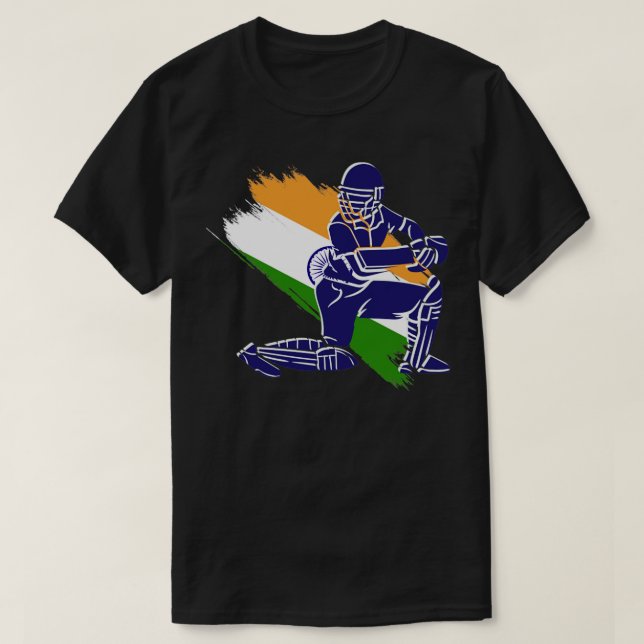 T-shirt joueur indien de cricket (Design devant)