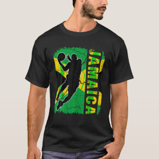T-shirt Joueur jamaïcain de basket-ball Jamaïque Drapeau d