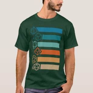 T-shirt Joueur RPG Rétro Polyédrique D20 Jeu de Dés Hommes