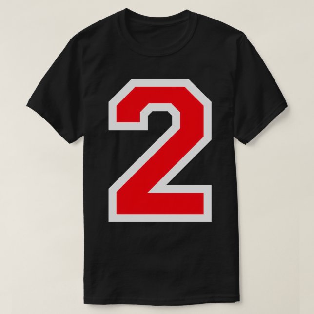 T-shirt Joueur sportif de style sportif Jersey Numéro 2 (Design devant)