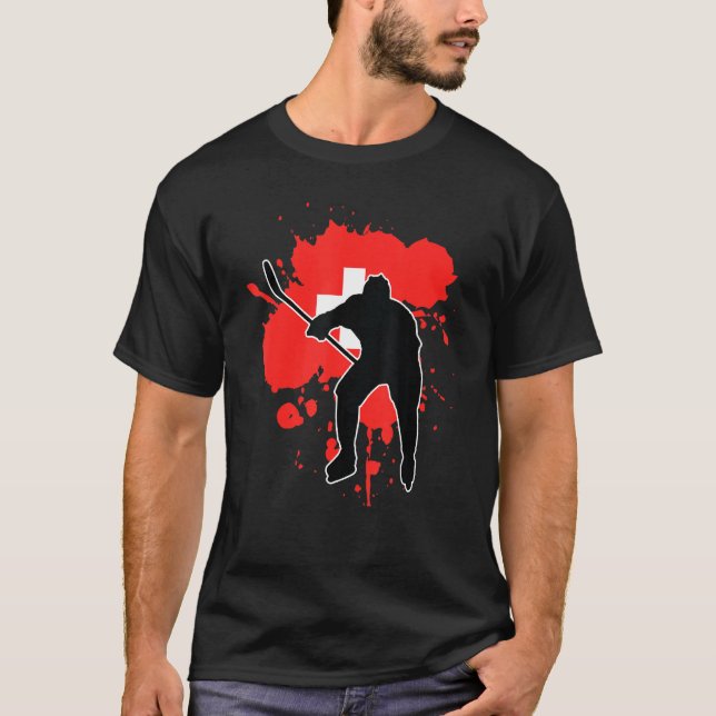 T-shirt Joueur suisse de hockey sur glace (Devant)