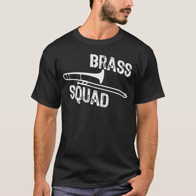 T-shirt Joueur Trombone de la brigade de laiton (Devant)