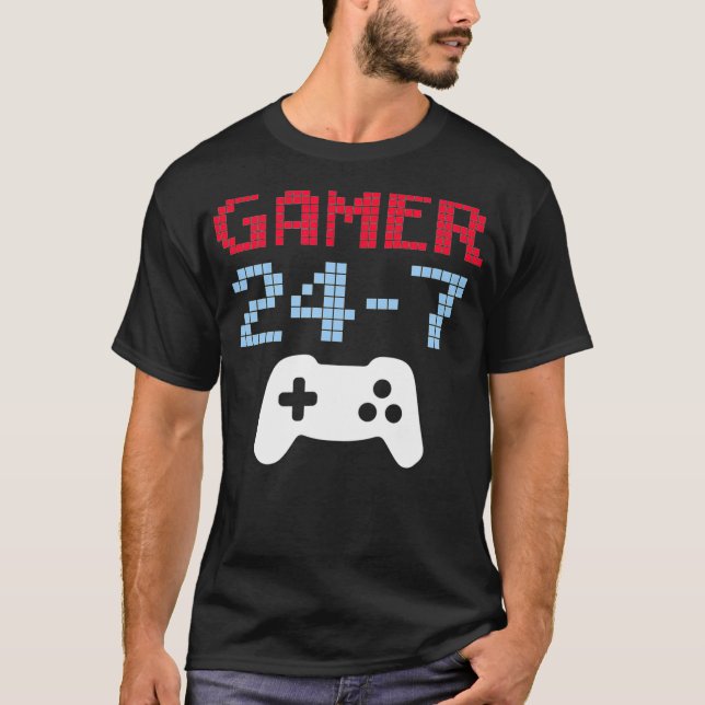 T-shirt Joueur Vidéo Joueur Gift GAMER 247 Love Gaming Boy (Devant)