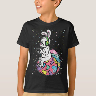 T-shirt Joueur Vidéo Lapin De Pâques Avec Contrôle