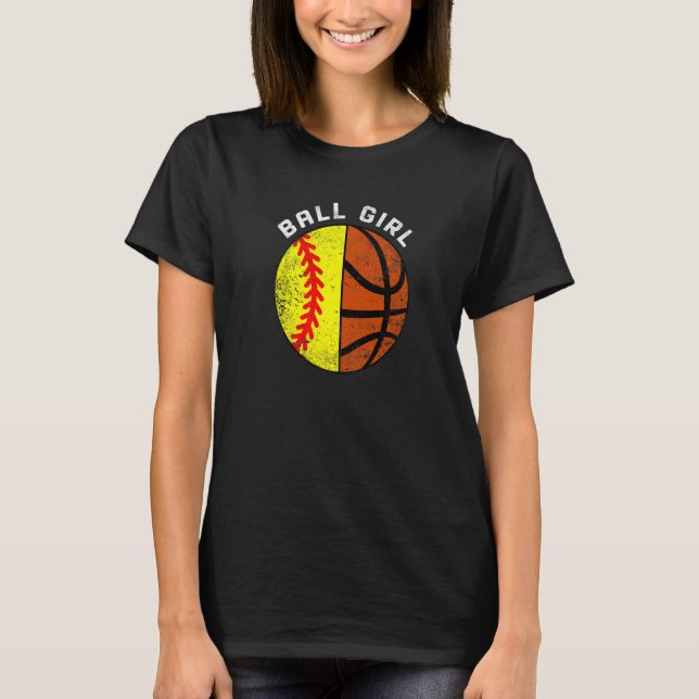 T-shirt Joueuse de balle softball de basketball (Devant)