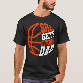 T-shirt Joueuse de Basketball Fille Sports Papa Équipe Ter