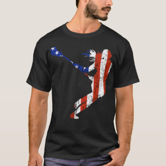 T-shirt Joueuse de crosse Patriotique USA Sport Team A