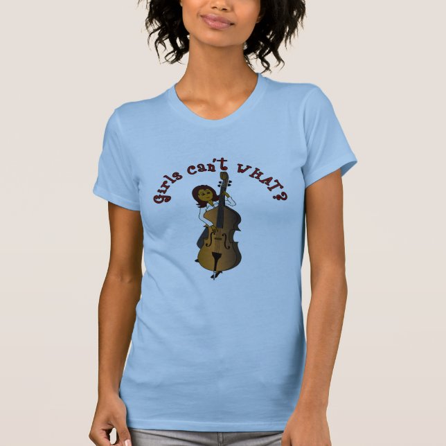 T-shirt Joueuse de double basse à chaîne verticale (Devant)