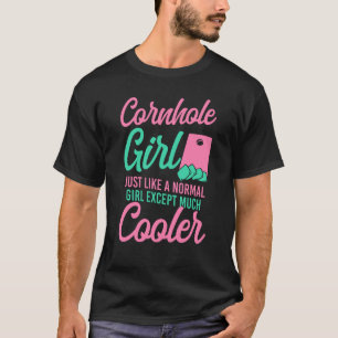 T-shirt Joueuse de l'équipe de Cornhole Bean Bag Champ Gir