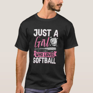 T-shirt Joueuse De Softball Graphique Femmes Et Filles
